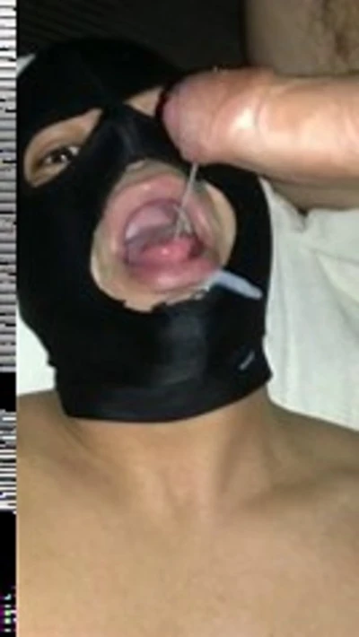 swallowing a thick load from my married latin friend