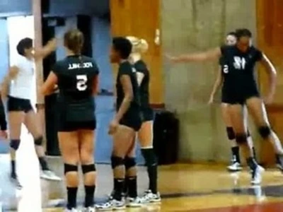 foothill college volleyball girls warm up dance