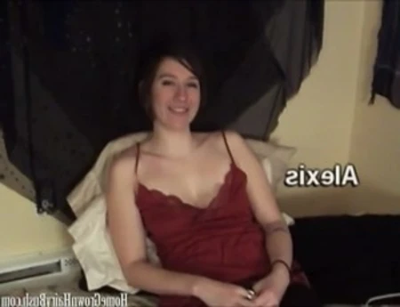 thick-haired brunette gets waxed and shows off her smooth, spread eagle pussy