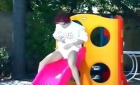 babysitter with bright red hair is done with the hottest black girl creampie so