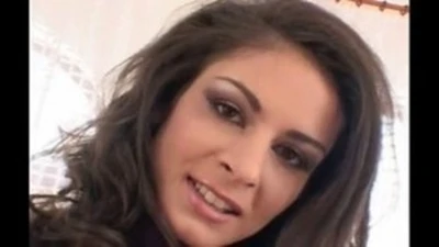 very sexy brunette in double penetration