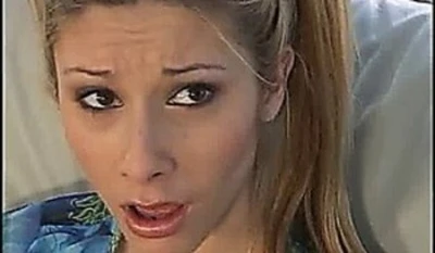 wife teen to suck hubby's cock then joins in for some threesome sex.