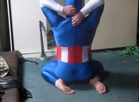 captain america is horny and uses the first thing he finds to pleasure himself.